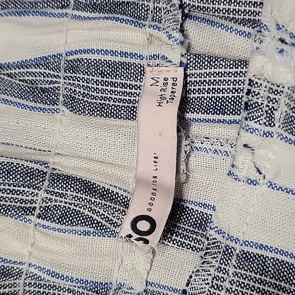 SO Size M Blue & Cream Striped Tapered High Rise Cuffed Hem Pants, NEW with Tag - Picture 14 of 16